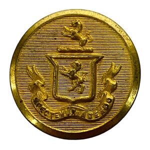 Lion & Shield Spectemur Agenda goldtone Shank Uniform Shank Button by Steiner NY
